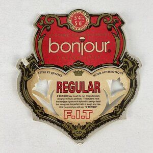 Collectible Colorful Bonjour Original Back Tag Advertising Vintage *